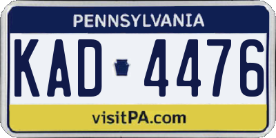 PA license plate KAD4476