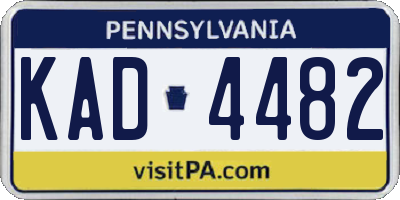PA license plate KAD4482