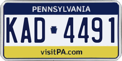 PA license plate KAD4491