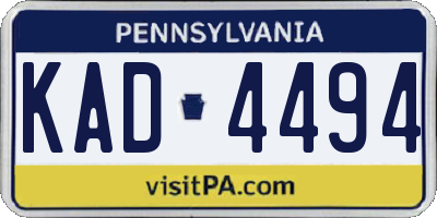 PA license plate KAD4494