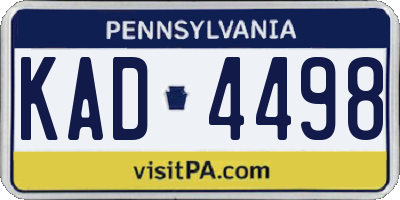 PA license plate KAD4498