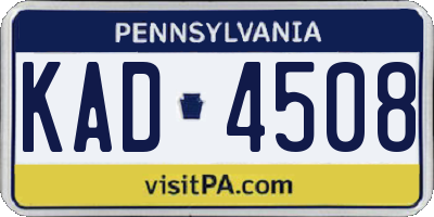 PA license plate KAD4508