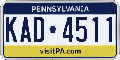 PA license plate KAD4511