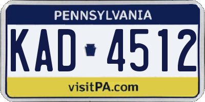 PA license plate KAD4512