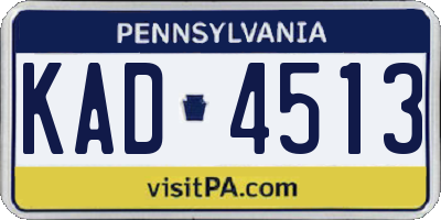 PA license plate KAD4513