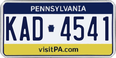 PA license plate KAD4541