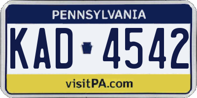 PA license plate KAD4542