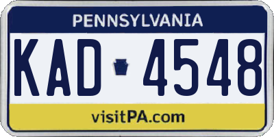 PA license plate KAD4548