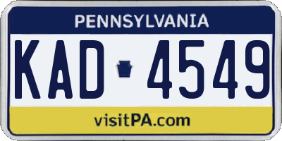 PA license plate KAD4549