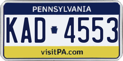 PA license plate KAD4553