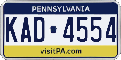 PA license plate KAD4554