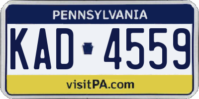 PA license plate KAD4559