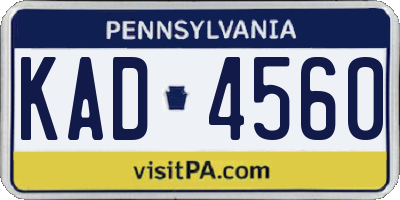 PA license plate KAD4560