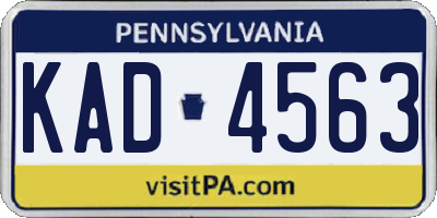 PA license plate KAD4563