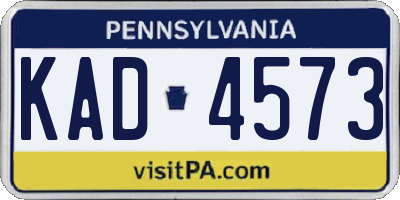 PA license plate KAD4573