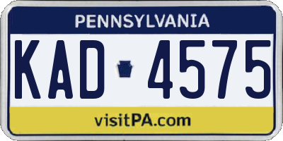 PA license plate KAD4575