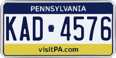 PA license plate KAD4576
