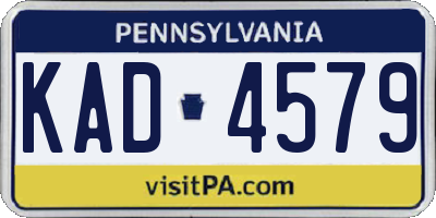 PA license plate KAD4579