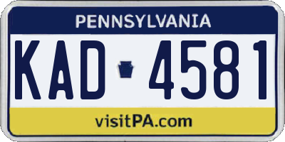PA license plate KAD4581