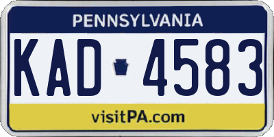 PA license plate KAD4583