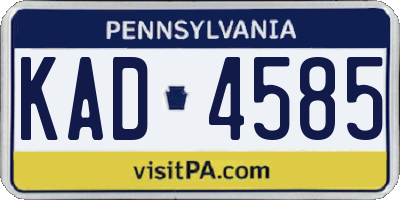 PA license plate KAD4585