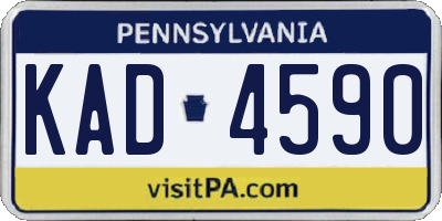 PA license plate KAD4590