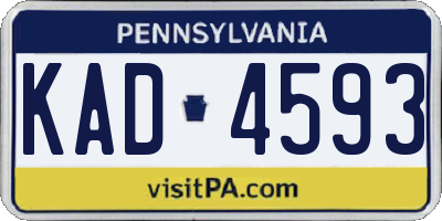 PA license plate KAD4593