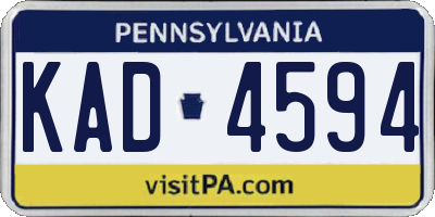 PA license plate KAD4594
