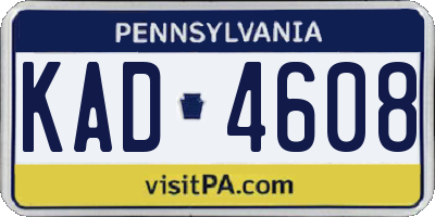 PA license plate KAD4608