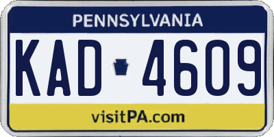 PA license plate KAD4609
