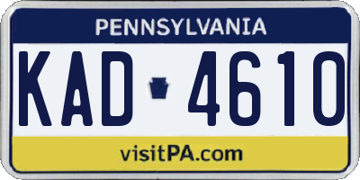 PA license plate KAD4610