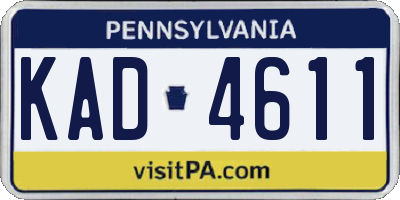 PA license plate KAD4611