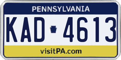 PA license plate KAD4613