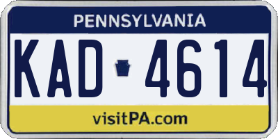 PA license plate KAD4614
