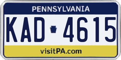PA license plate KAD4615