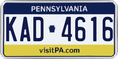 PA license plate KAD4616