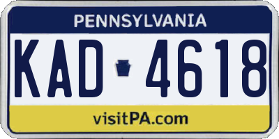 PA license plate KAD4618