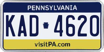 PA license plate KAD4620