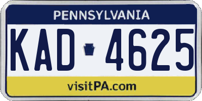 PA license plate KAD4625