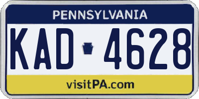 PA license plate KAD4628