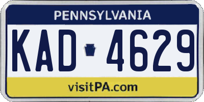 PA license plate KAD4629