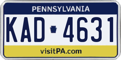 PA license plate KAD4631