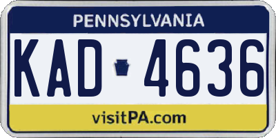 PA license plate KAD4636