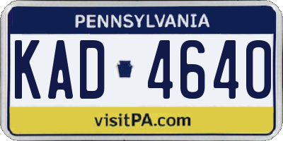 PA license plate KAD4640