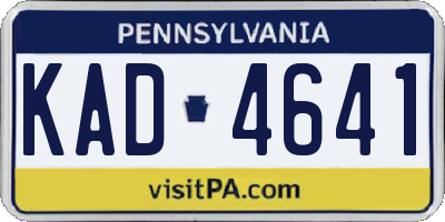 PA license plate KAD4641