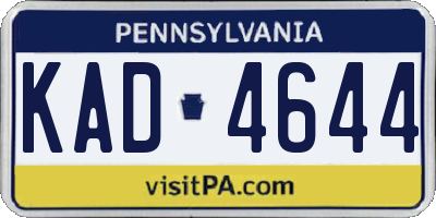 PA license plate KAD4644