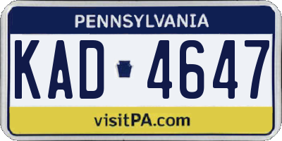 PA license plate KAD4647
