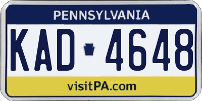 PA license plate KAD4648