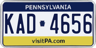 PA license plate KAD4656