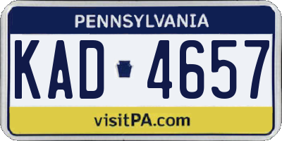 PA license plate KAD4657